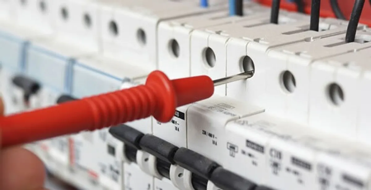 Electrical contractor testing circuit breakers during electrical repair in Clayton, OH