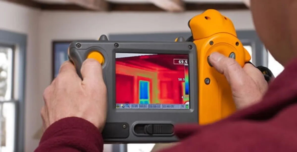 home energy audit service capturing thermal readings to analyze insulation and electrical efficiency in Dayton, OH